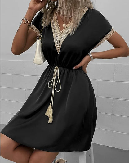 Women's V Neck Flowy Maxi Dress Casual
