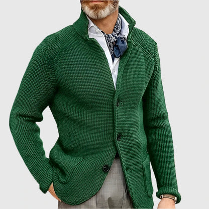 Men's Button Front Cardigan Stand Collar