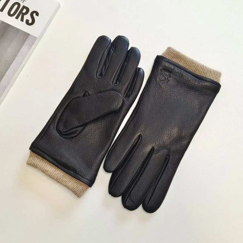 Men's Faux Leather Insulated Gloves