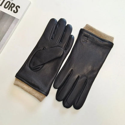 Men's Faux Leather Insulated Gloves