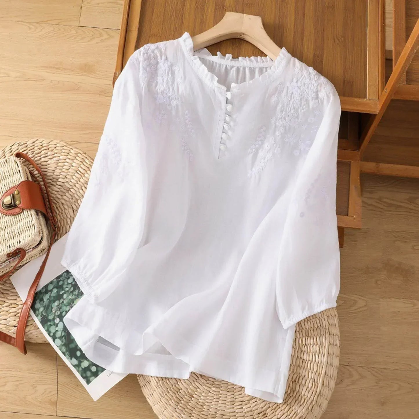 Women's Long Sleeve Button Front Blouse
