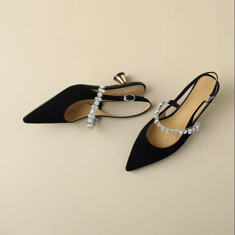 Seraphina Women's Pointed Toe Pumps Crystal Strap Heels