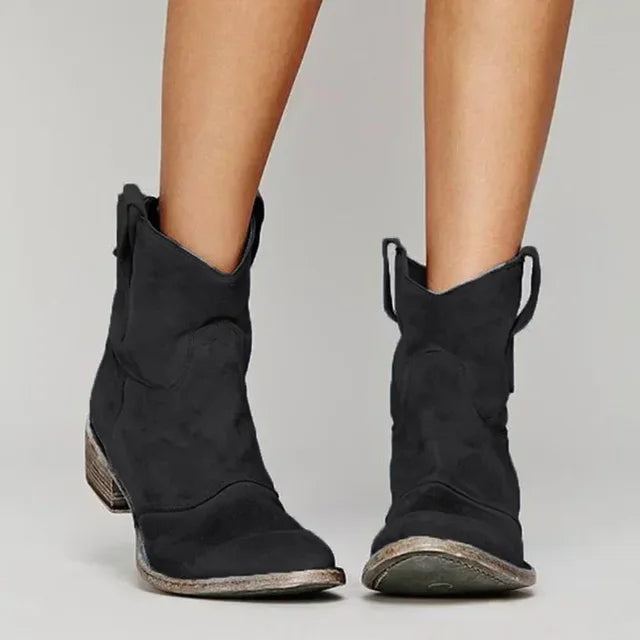 Women's Western Boots Side Fringe Brown