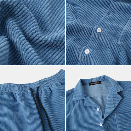 Men's Summer Ribbed Clothing Set Comfortable Warm Weather