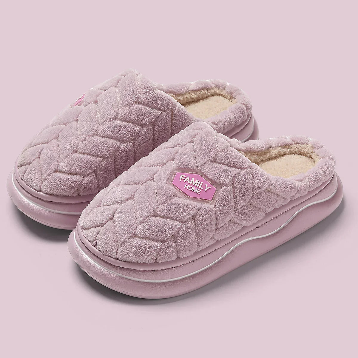 Women's Quilted Slippers Thick Sole Plush Lining