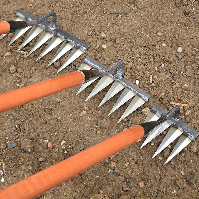 Garden Weed Rake Stainless Steel Efficient Removal Tool