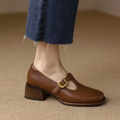 Wren Women's Mary Jane Shoes Square Toe Low Heel