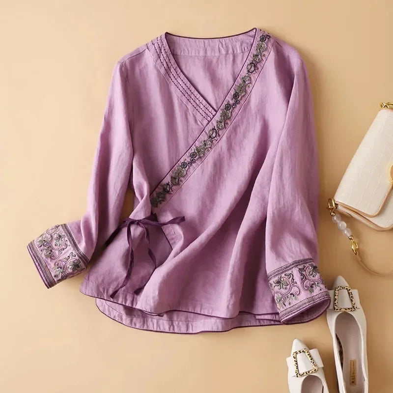 Women's Relaxed Fit Blouse Lightweight Breeze Pattern