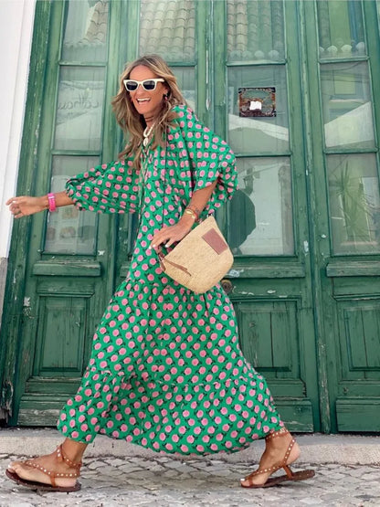 Women's Boho Floral Maxi Dress