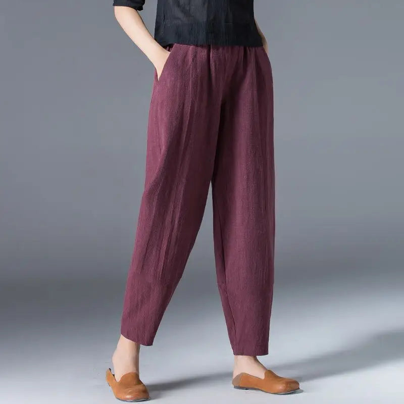 Women's Cotton Tapered Pants - Vonnera