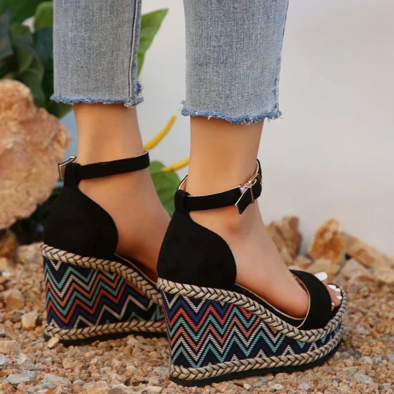 Women's Wedge Sandals Cushioned Wide Fit