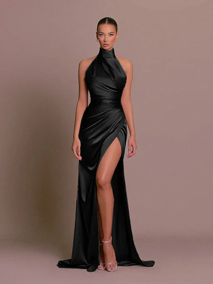 Carla Women's Evening Dress High-Slit Elegant