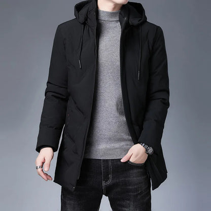 Men's Hooded Parkas Jacket Thick Waterproof Winter Coat