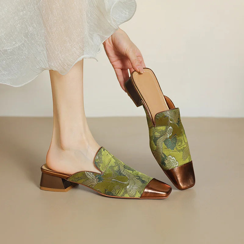 Women's Floral Embossed Mules - Vonnera