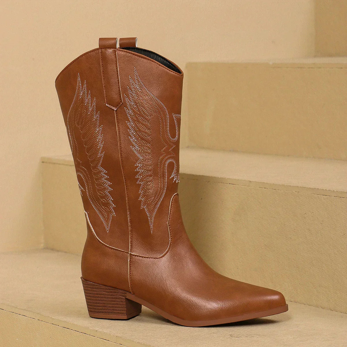 Women's Embroidered Pointed Toe Boots
