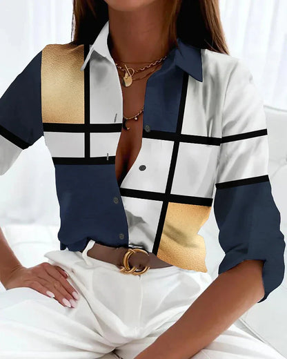 Women's Printed Blouse Contemporary Design - Vonnera