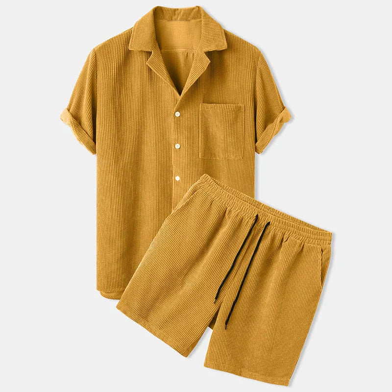 Men's Ribbed Summer Clothing Set Comfortable - Vonnera
