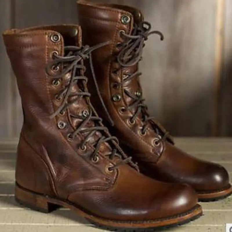 Women's Mid Calf Leather Boots - Vonnera