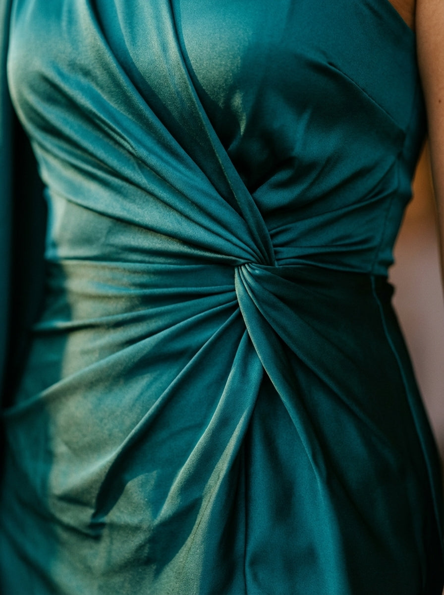 Women's One Shoulder Ruched Maxi Dress Asymmetrical Olive