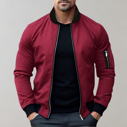 Men's Bomber Jacket Lightweight Nylon Black - Vonnera