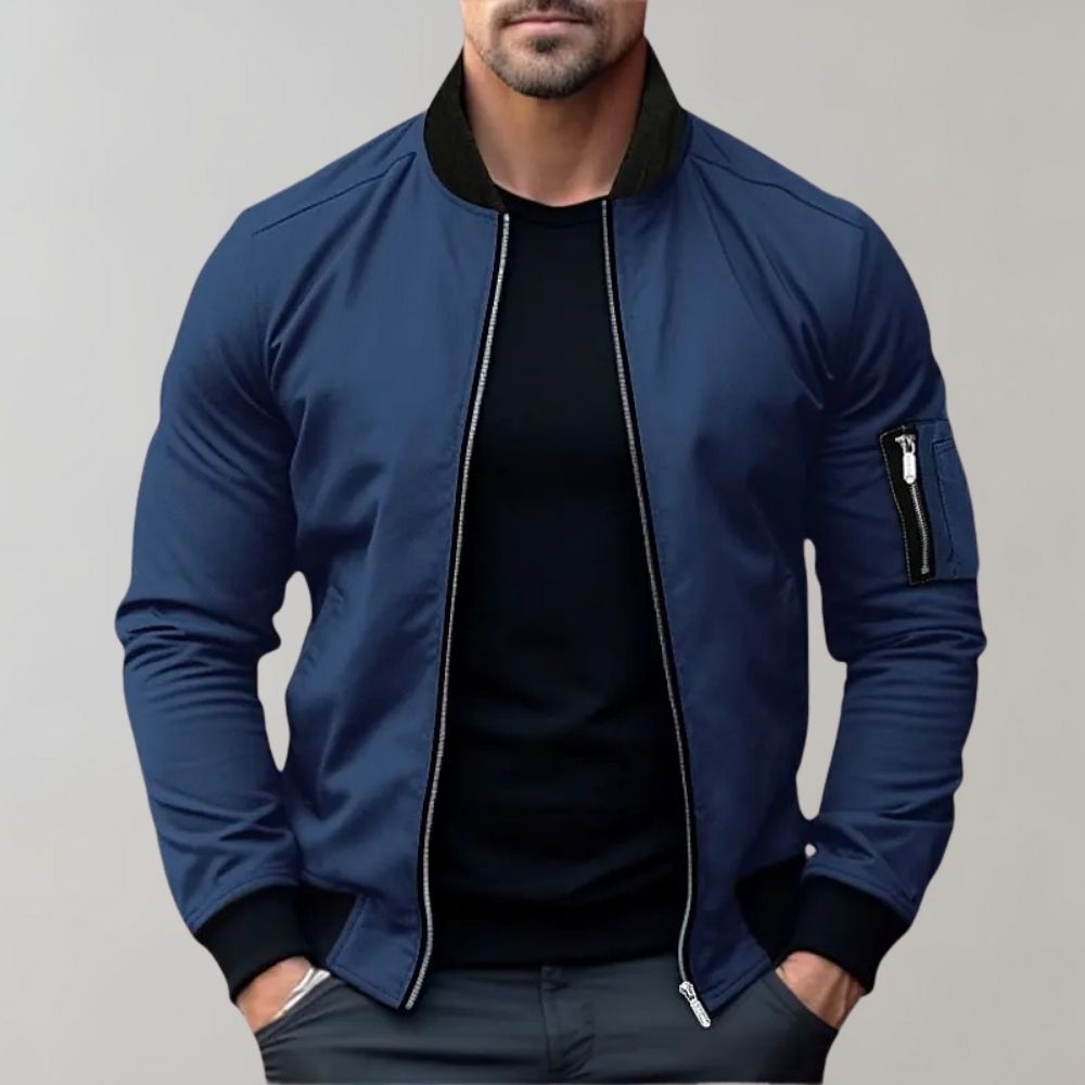 Men's Bomber Jacket Lightweight Nylon Black