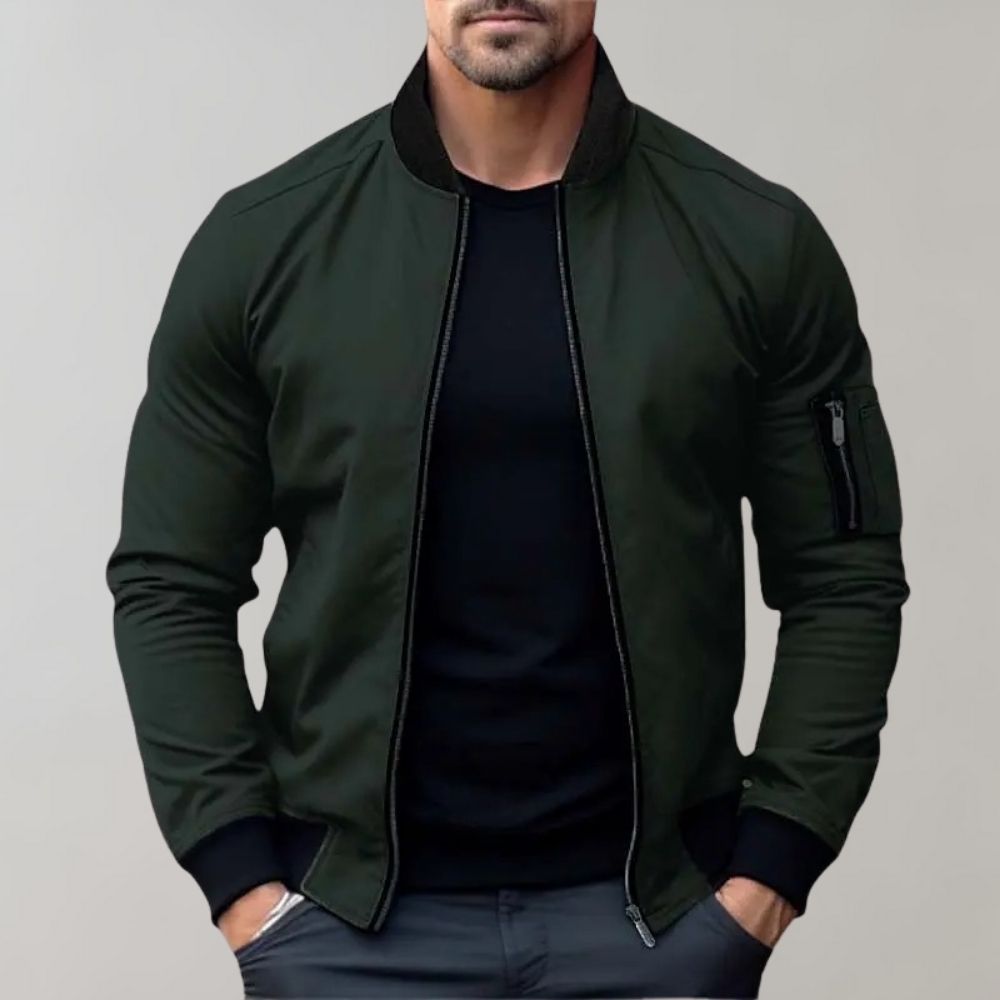 Men's Bomber Jacket Lightweight Nylon Black