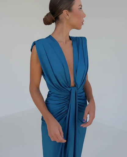 Women's Midi Evening Dress Sleeveless