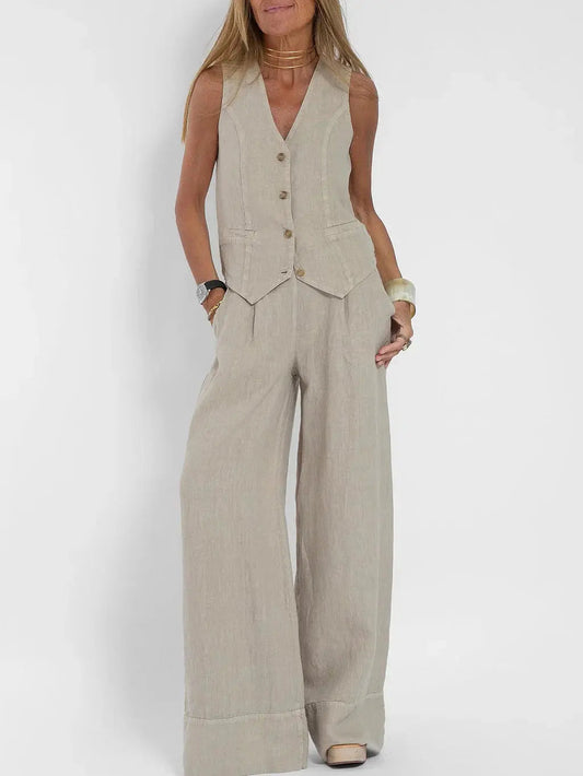 Women's White Sleeveless Suit Comfortable - Vonnera