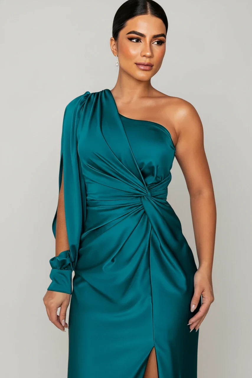 Women's One Shoulder Slit Maxi Dress - Vonnera