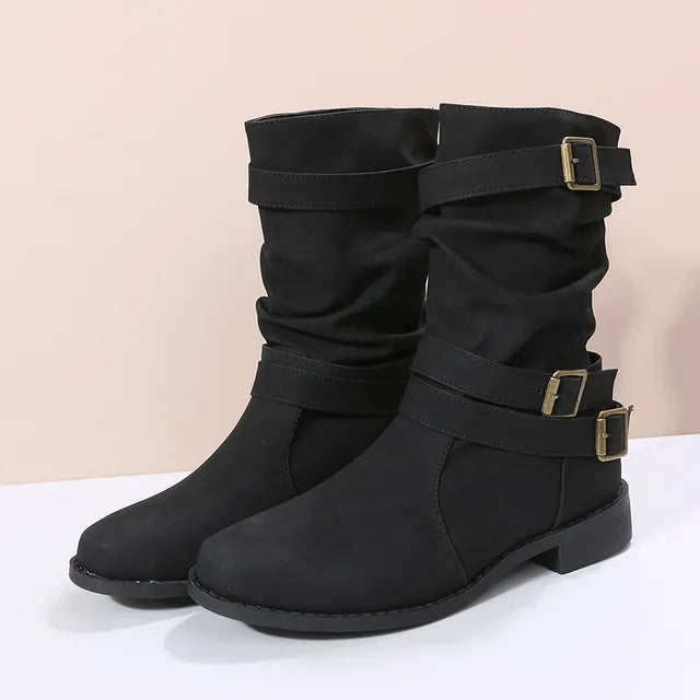 Women's Mid-Calf Slouch Boots Comfortable - Vonnera