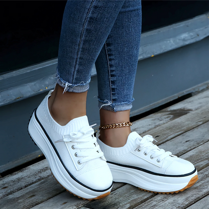 Women's Platform Sneakers Soft Knit Breathable Comfort - Vonnera