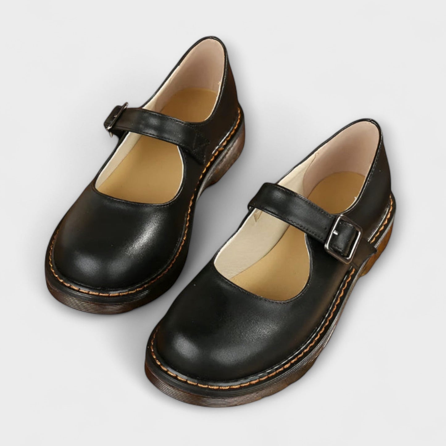 Women's Vintage Leather Sandals Comfortable Strap Brown