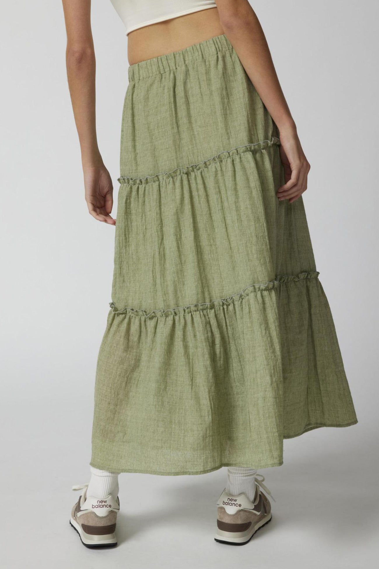 Women's Tiered Maxi Skirt Elastic Waist