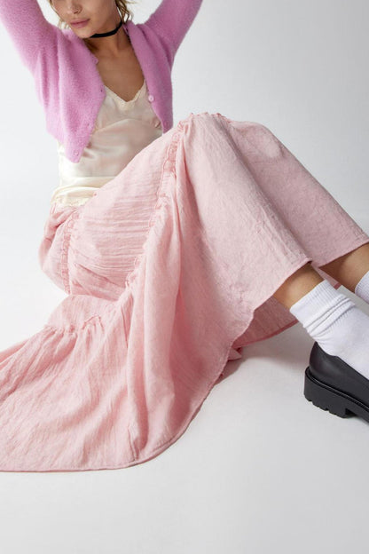 Women's Tiered Maxi Skirt Elastic Waist