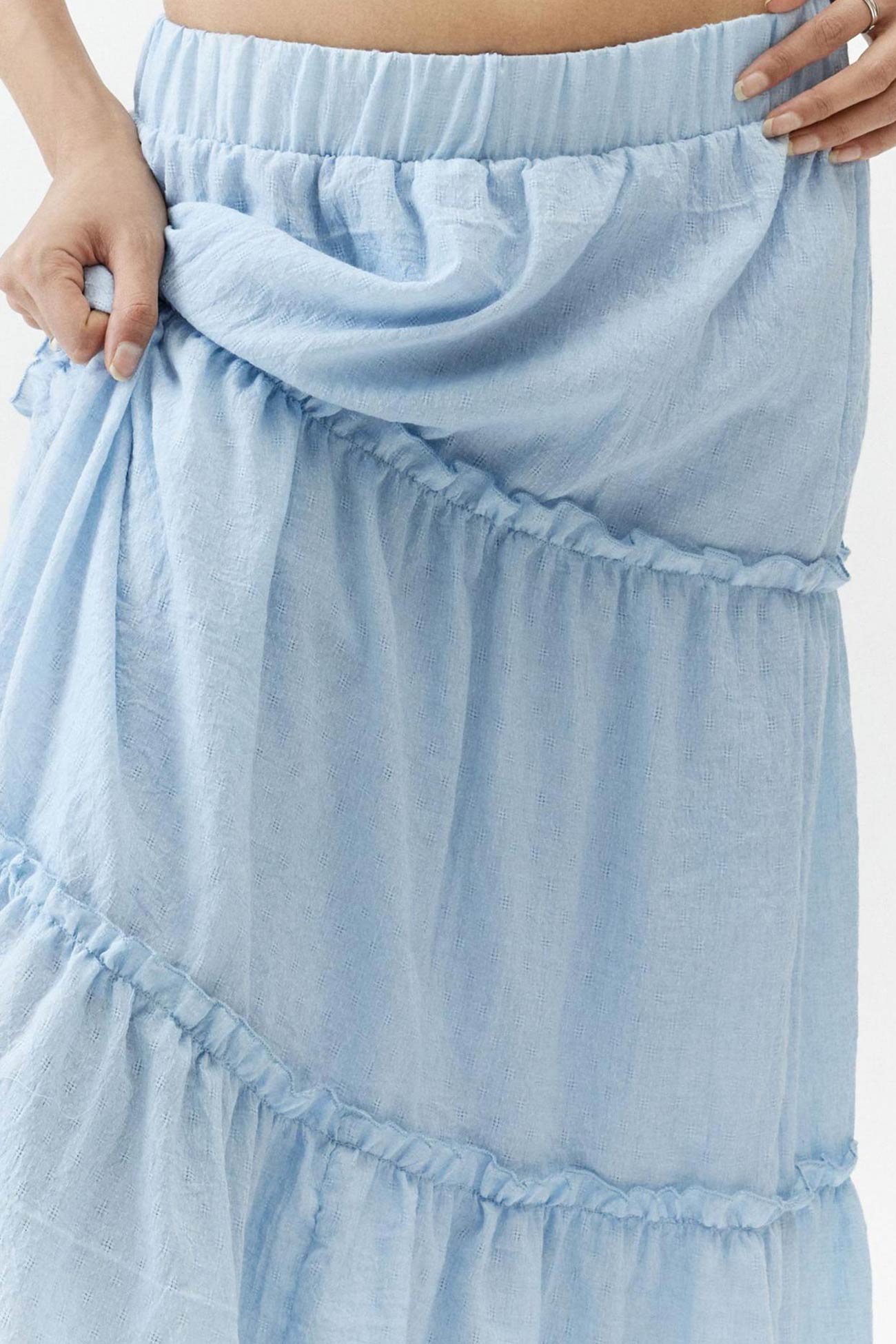 Women's Tiered Maxi Skirt Elastic Waist