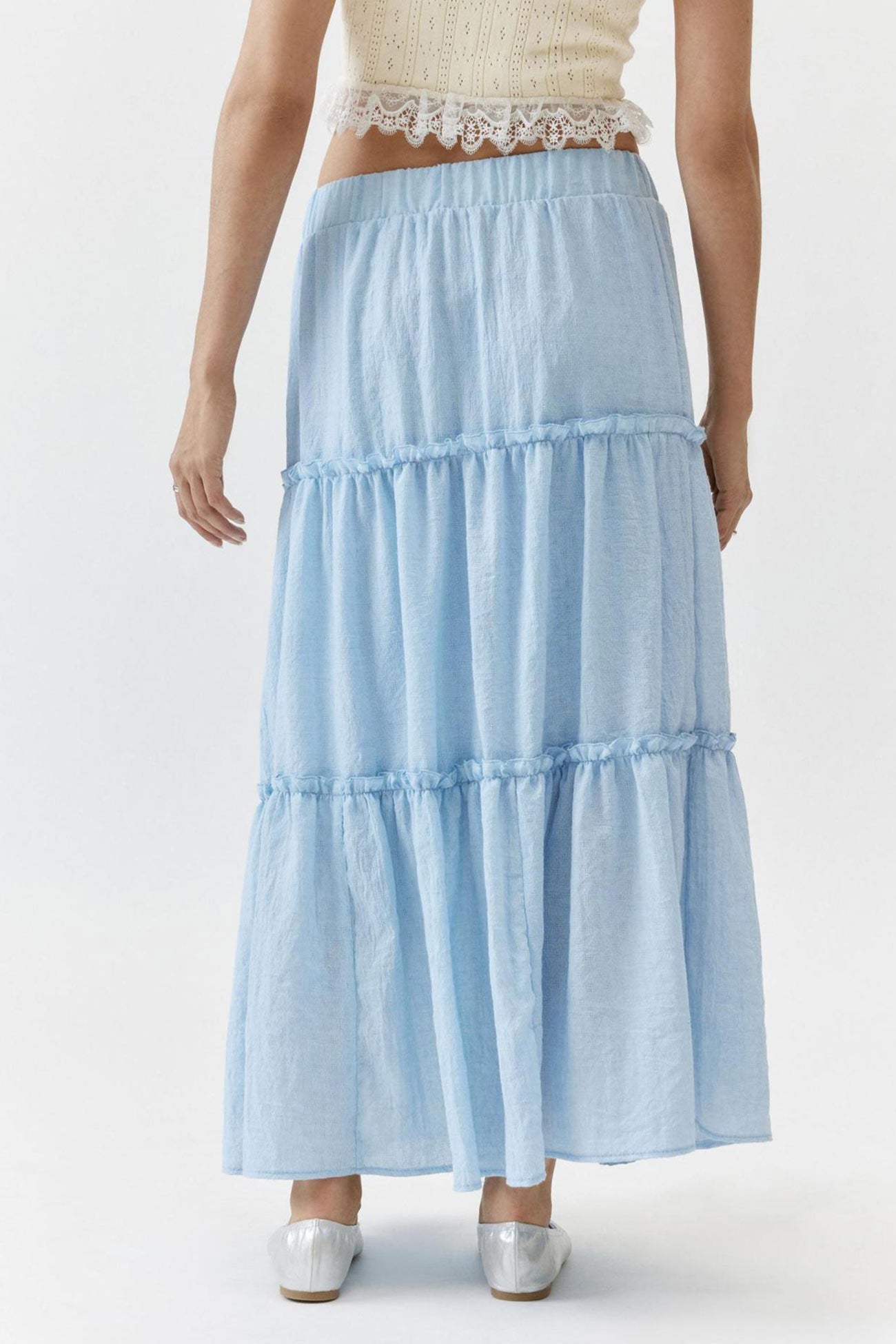 Women's Tiered Maxi Skirt Elastic Waist