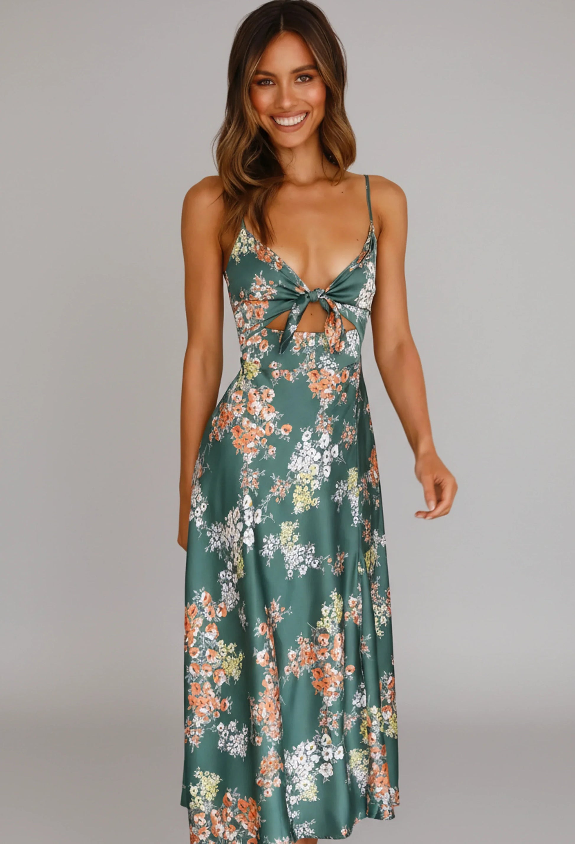 Women's Spaghetti Strap Midi Dress - Vonnera
