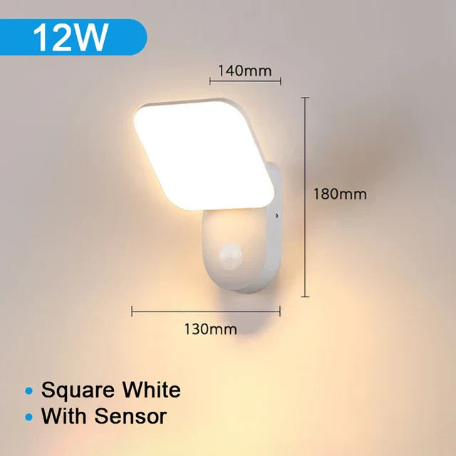 Outdoor Wall Light 12W PIR Motion Sensor Waterproof