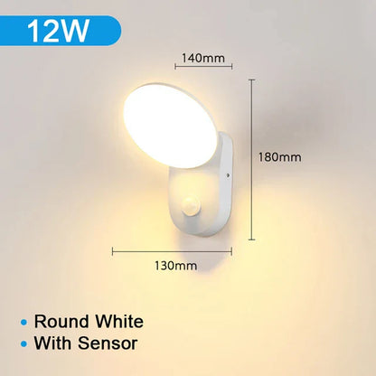 Outdoor Wall Light 12W PIR Motion Sensor Waterproof