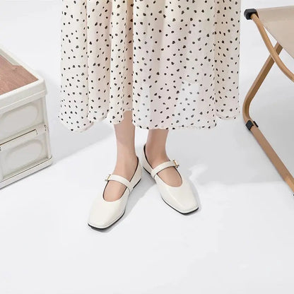 Women's Black Ballet Flats Square Toe Comfortable - Vonnera