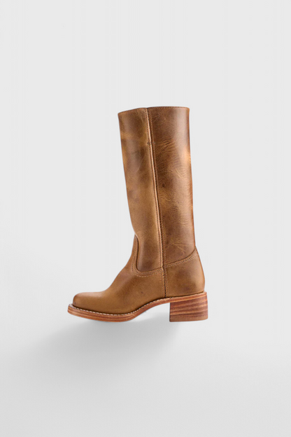 Women's Knee High Boots Stacked Heel Round Toe