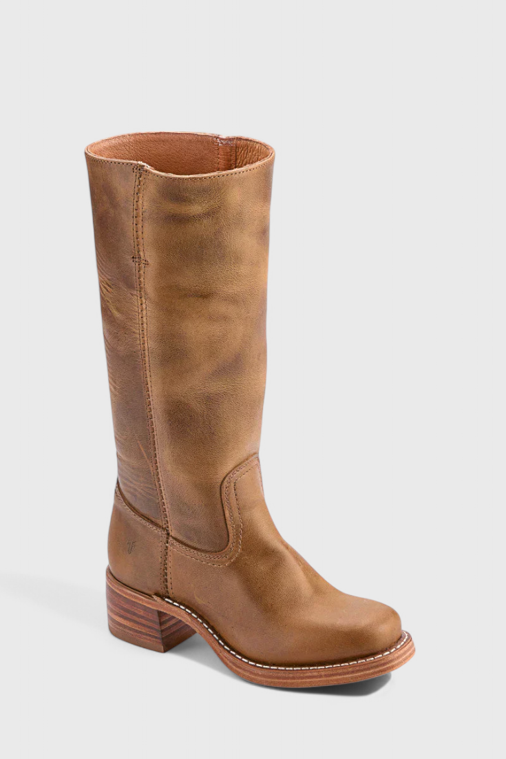 Women's Knee High Boots Stacked Heel Round Toe