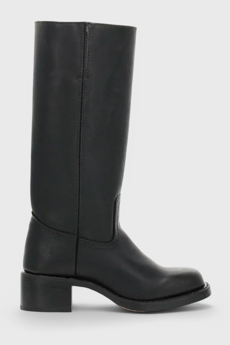 Women's Knee High Boots Stacked Heel Round Toe