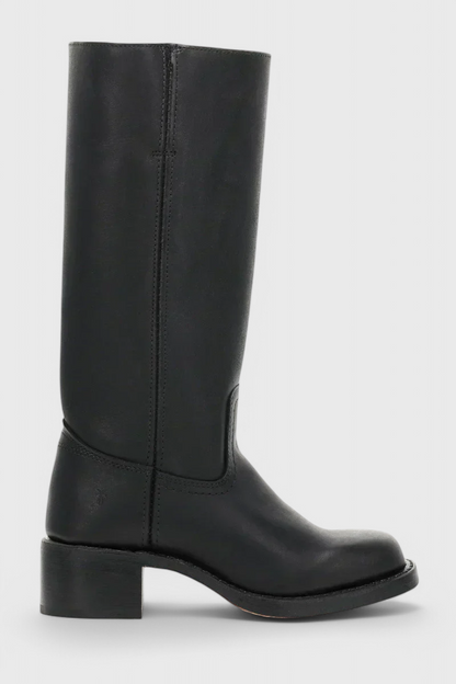 Women's Knee High Boots Stacked Heel Round Toe
