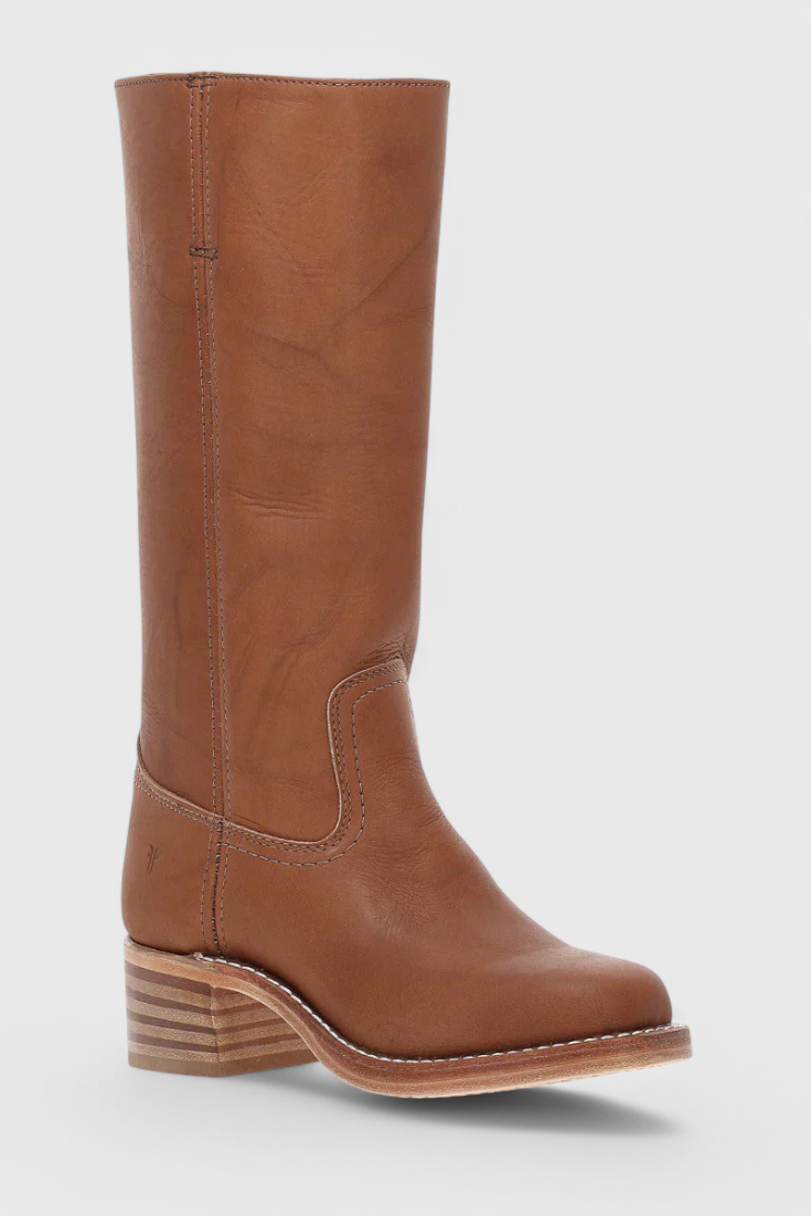 Women's Knee High Boots Stacked Heel Round Toe
