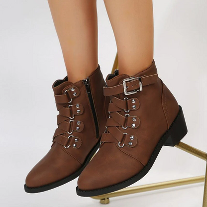 Women's Ankle Boots Comfortable Leather Black - Vonnera