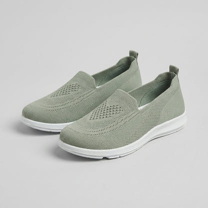 Slip-On Walking Shoes Knit Mesh Cushioned Comfort Fit