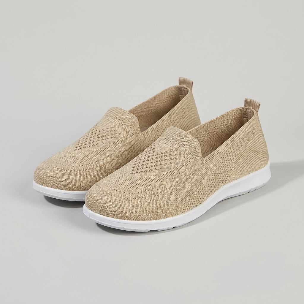 Slip-On Walking Shoes Knit Mesh Cushioned Comfort Fit