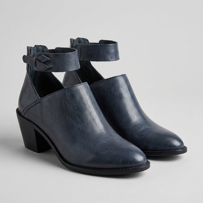 Women's Fitted Ankle Boots Braided Strap Block Heel