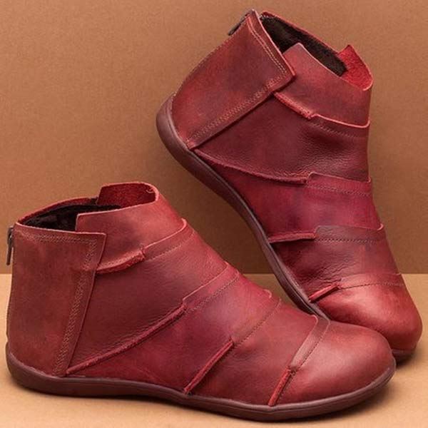 Women's Ankle Boots Comfortable Leather Brown - Vonnera